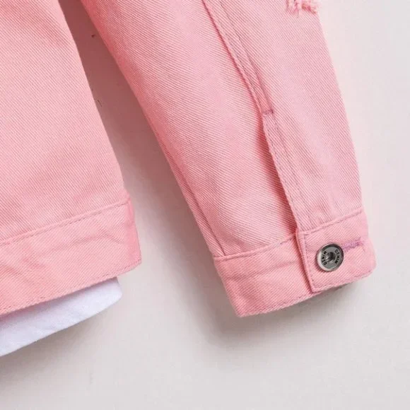 Pink Mens Denim Jacket